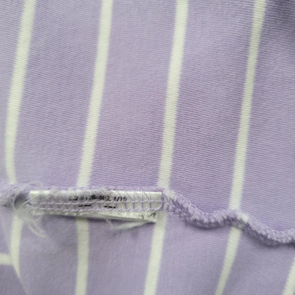 Polo Ralph Lauren Mens Medium Purple White Striped Short Sleeve Classic Fit Polo